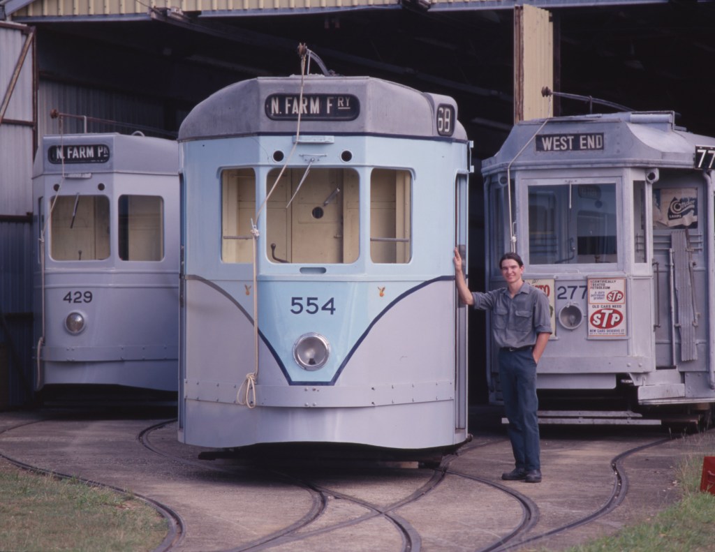 Phoenix trams on display at the Tramway Museum